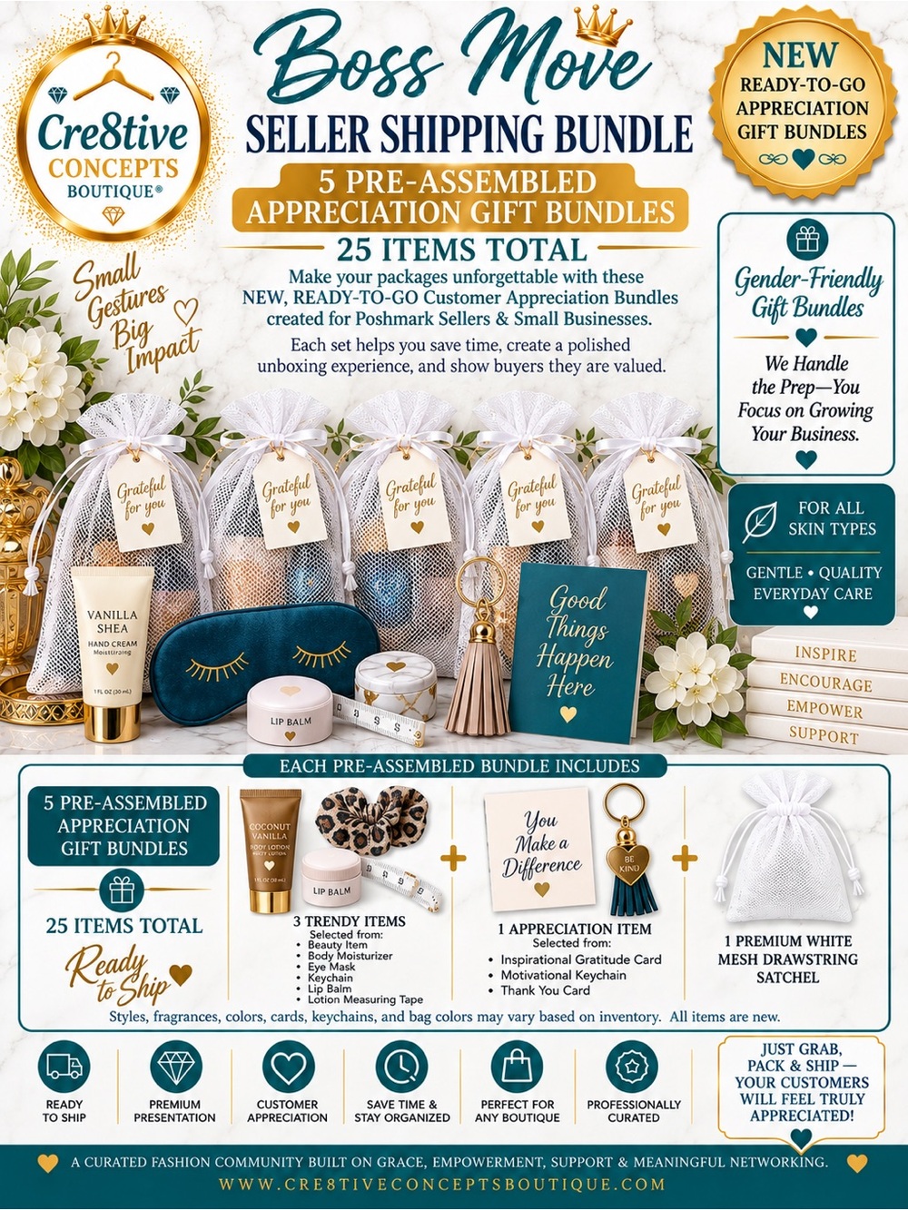 #5 sets = 25 items-Cre8tive’s Appreciation Ready-2-GO Gift Bundles